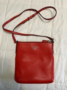 Coach Red Pebbled Leather Crossbody